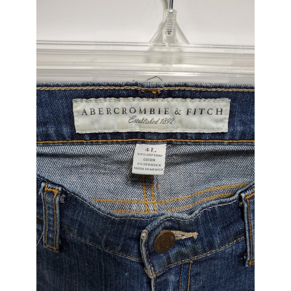 Abercrombie & Fitch womens size 4 Long bootcut mid rise distressed denim jeans - Picture 3 of 3